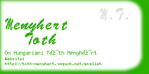 menyhert toth business card